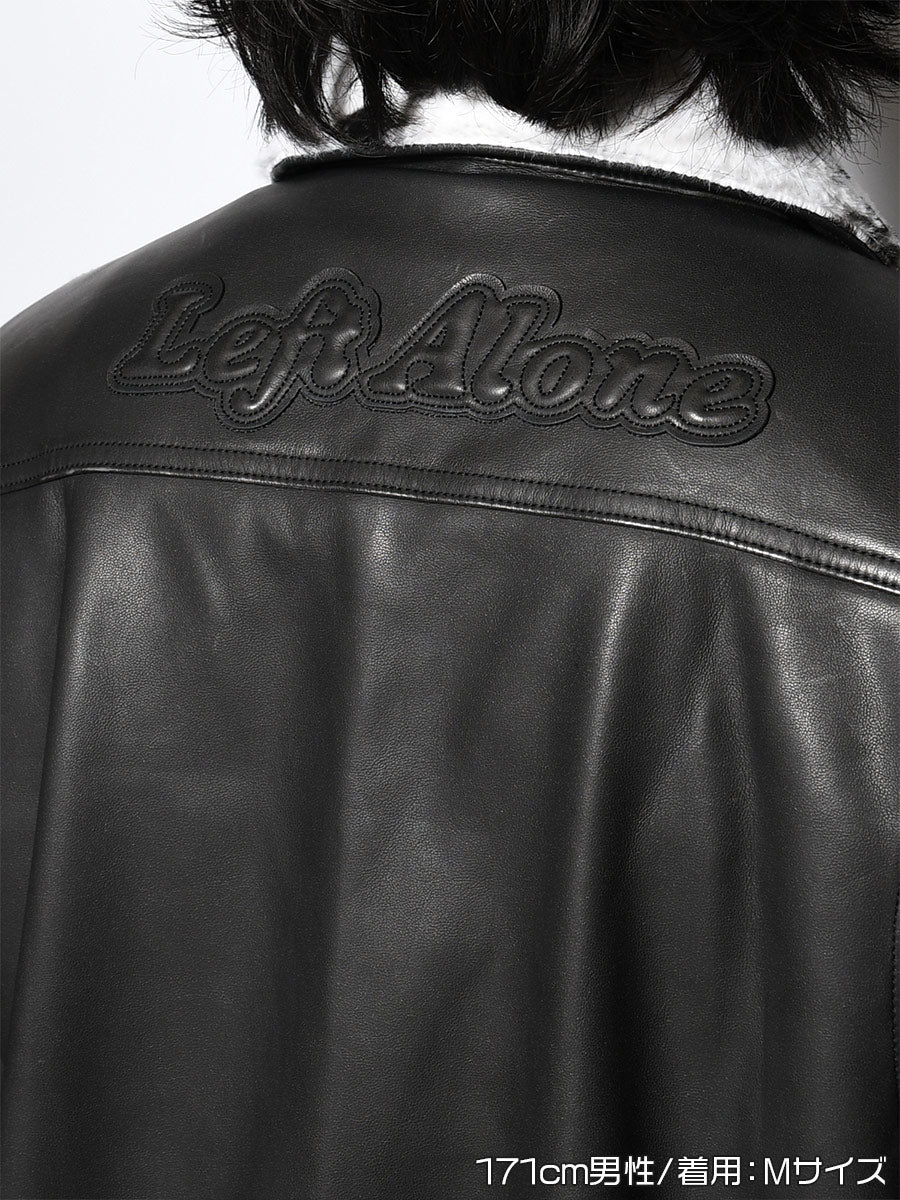 FAKE LEATHER JKT -BLACK-