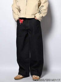 ONE WASH DENIM PANTS -BLACK-