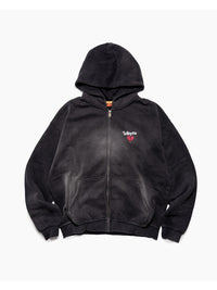 HEART ZIP PARKA -BLACK-