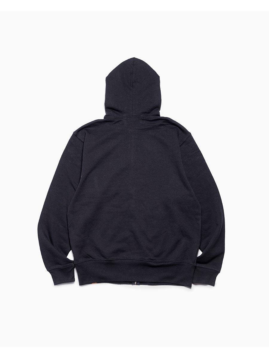 LEOPARD ZIP PARKA -NAVY-