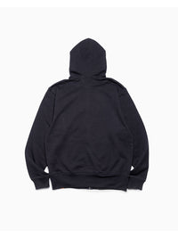 LEOPARD ZIP PARKA -NAVY-