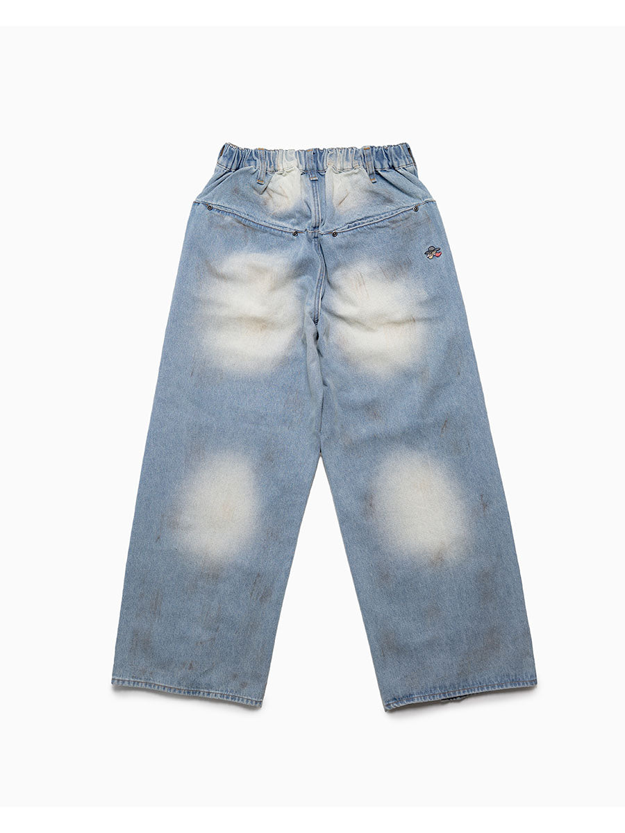 RAW WAVE DENIM PANTS -L.INDIGO-
