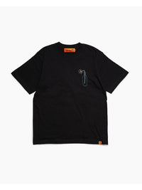 FLOWER BEHIND SS TEE -BLACK-