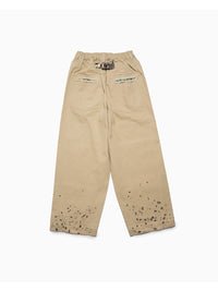 LEOPARD PAINT PANTS -BEIGE-