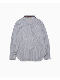 TIE STRIPE LS SHIRT -NAVY-