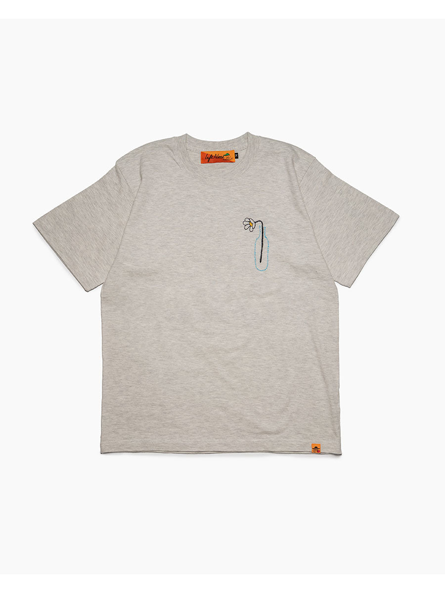FLOWER BEHIND SS TEE -OATMEAL-