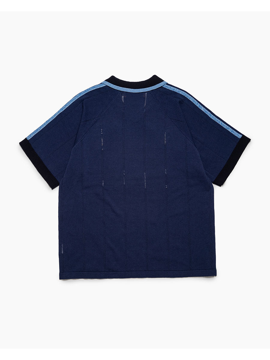 KNIT GAME SHIRT -NAVY-
