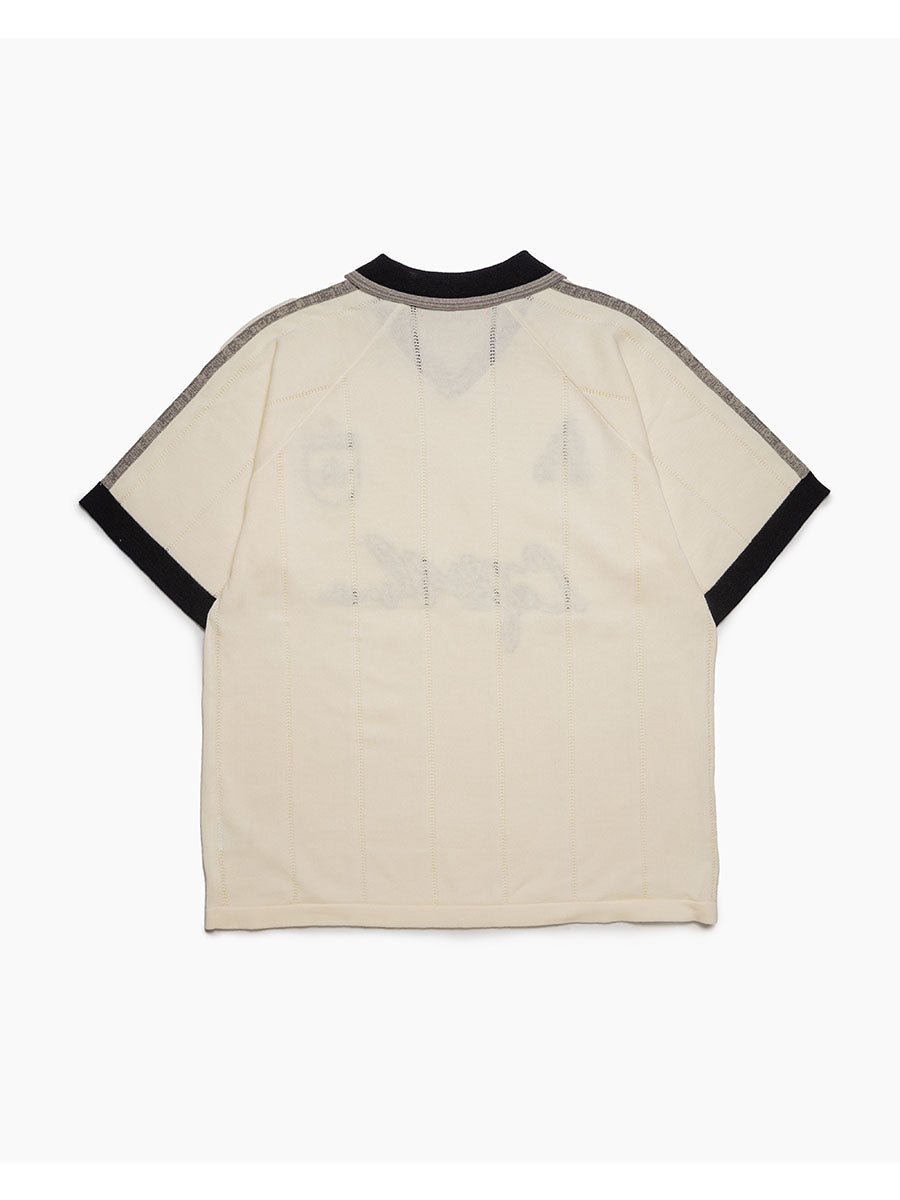 KNIT GAME SHIRT -OFF WHITE-