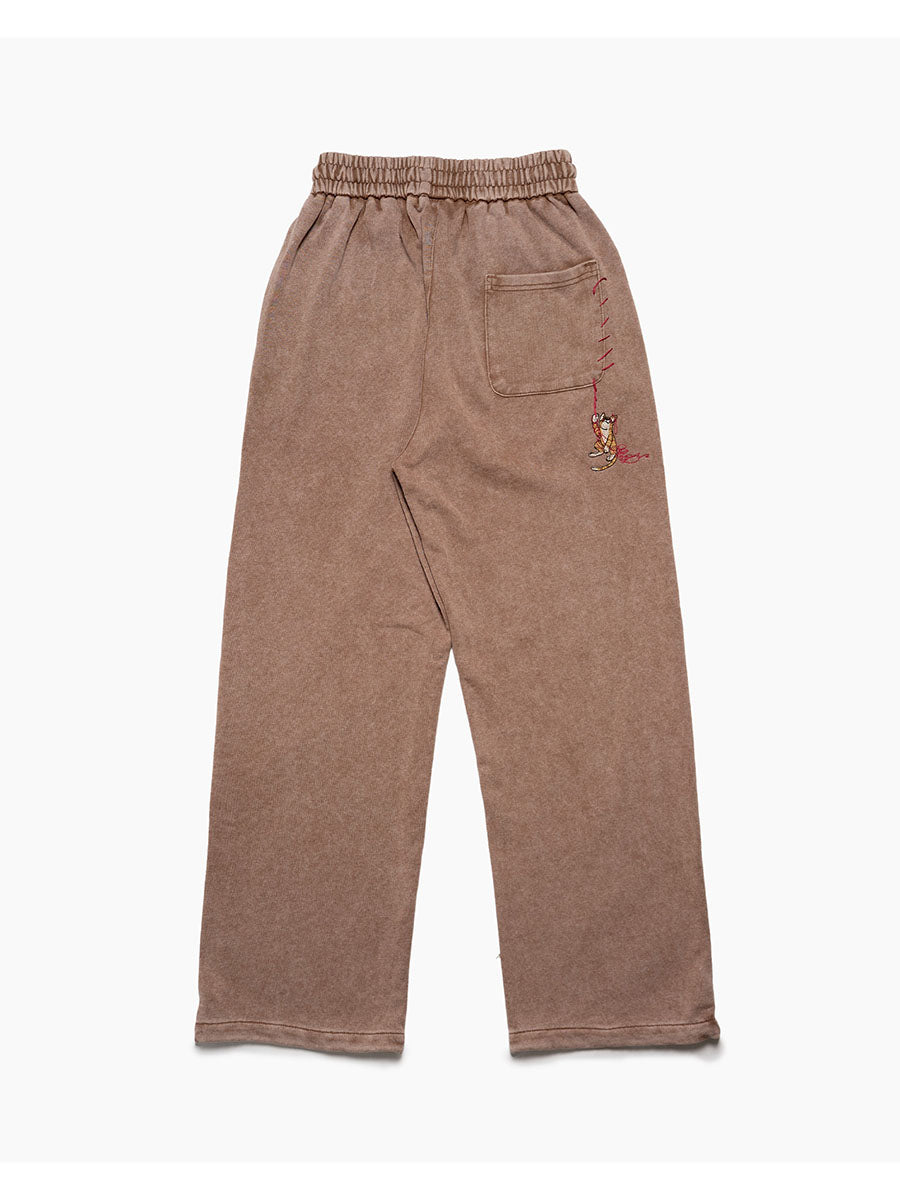 CAT SWEAT PANTS -BROWN-