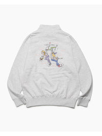 HALF ZIP SWEAT -ASH-