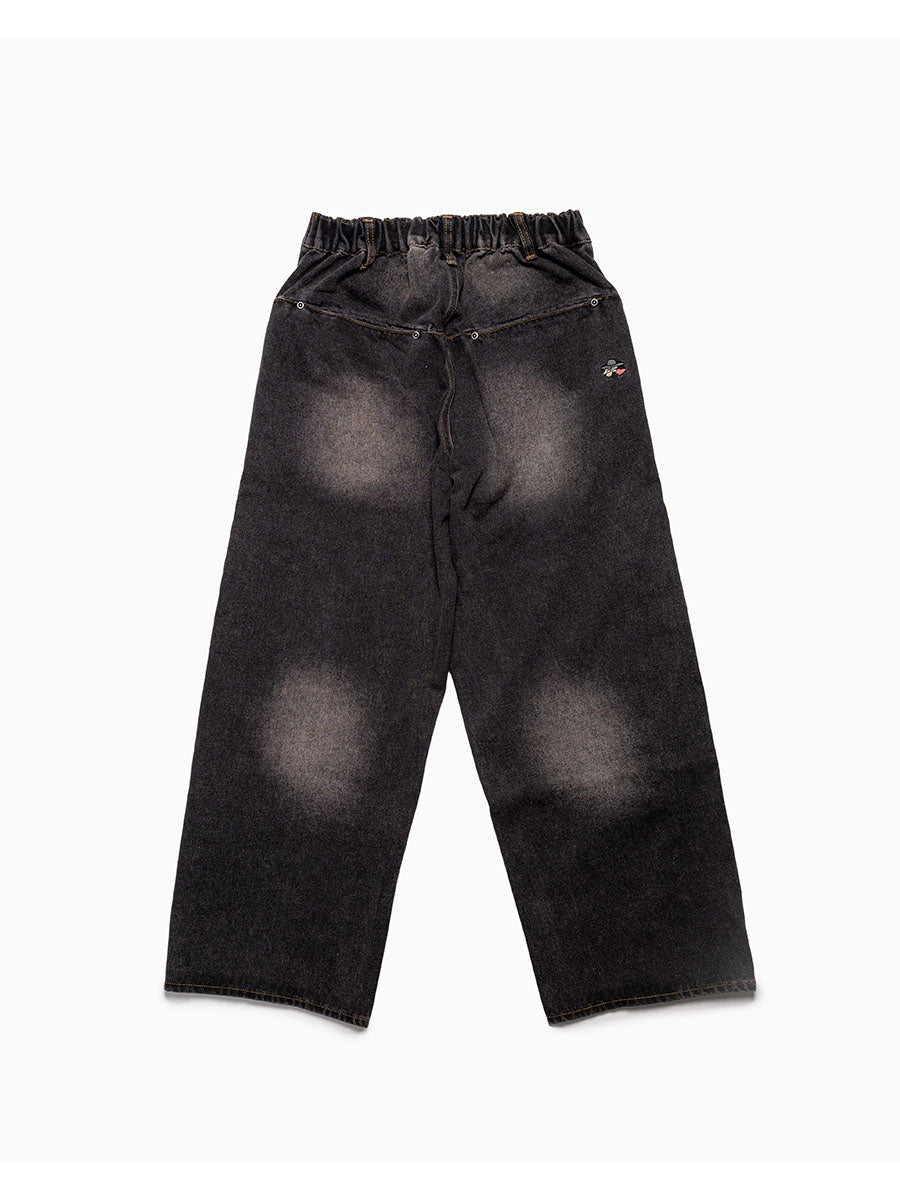 RAW WAVE DENIM PANTS -BLACK-