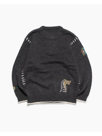 HENLEY STITCH KNIT -CHARCOAL-