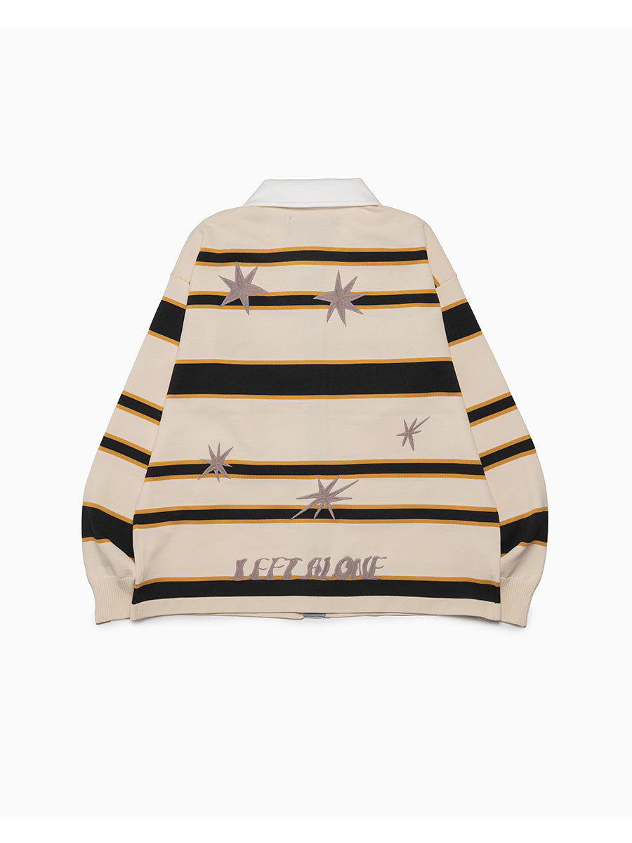 WIDE BORDER KNIT SH -IVORY-