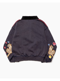 HALF ZIP SWEAT -CHARCOAL-