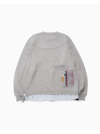CREW KNIT -GREY-