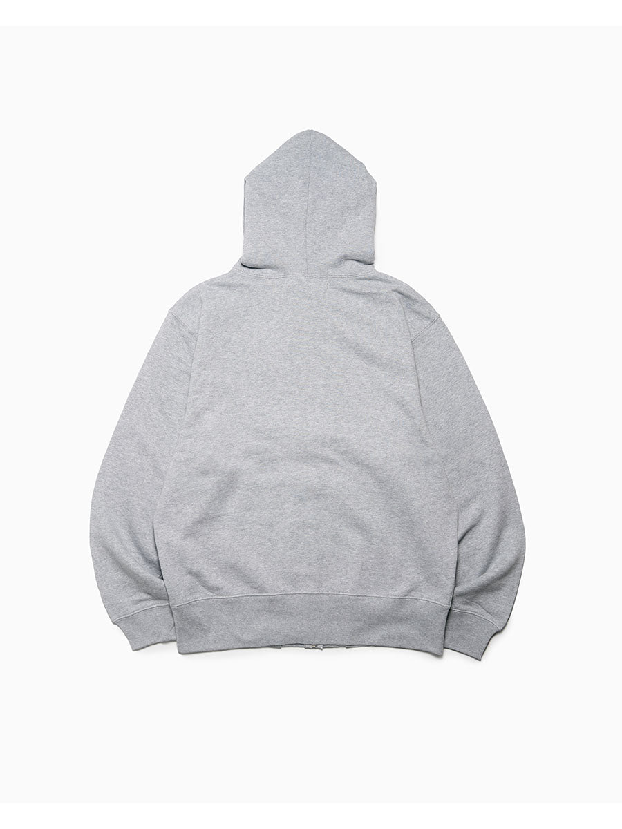 LEOPARD ZIP PARKA -HEATHER GREY-