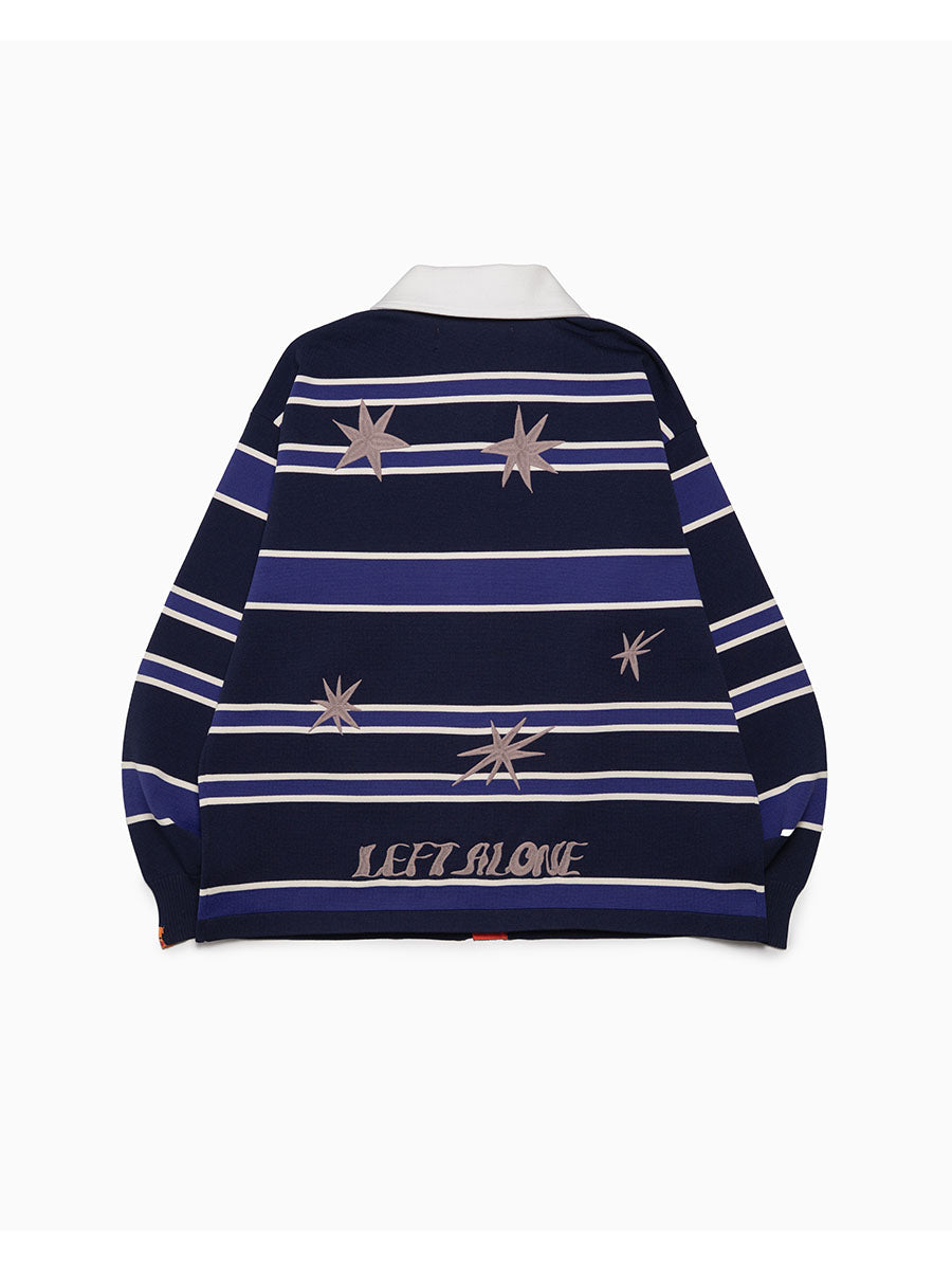 WIDE BORDER KNIT SH -NAVY-
