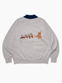 KNIT POLO -GREY-