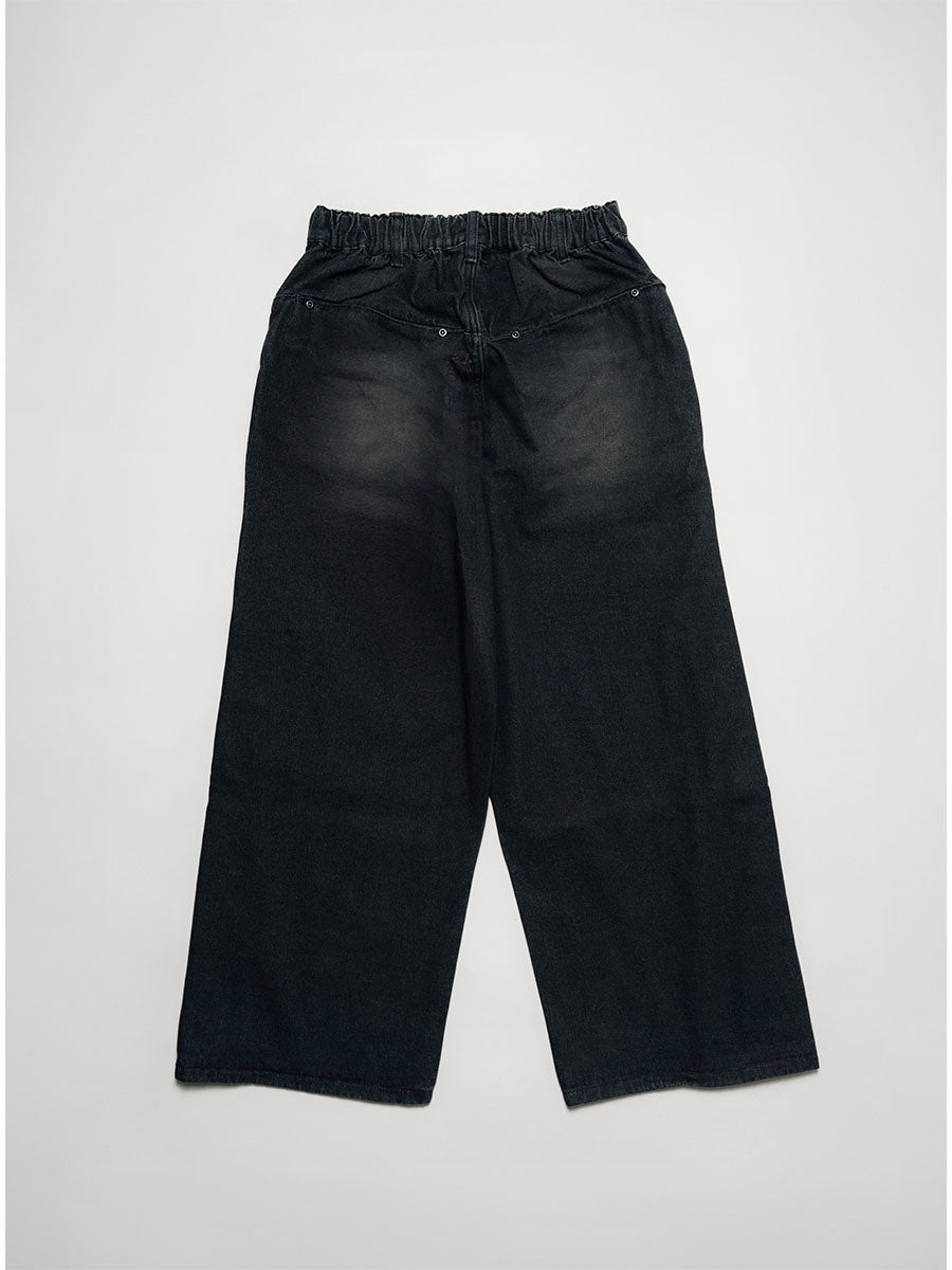 WAVE DENIM PANTS -BLACK-