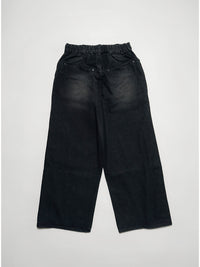 WAVE DENIM PANTS -BLACK-