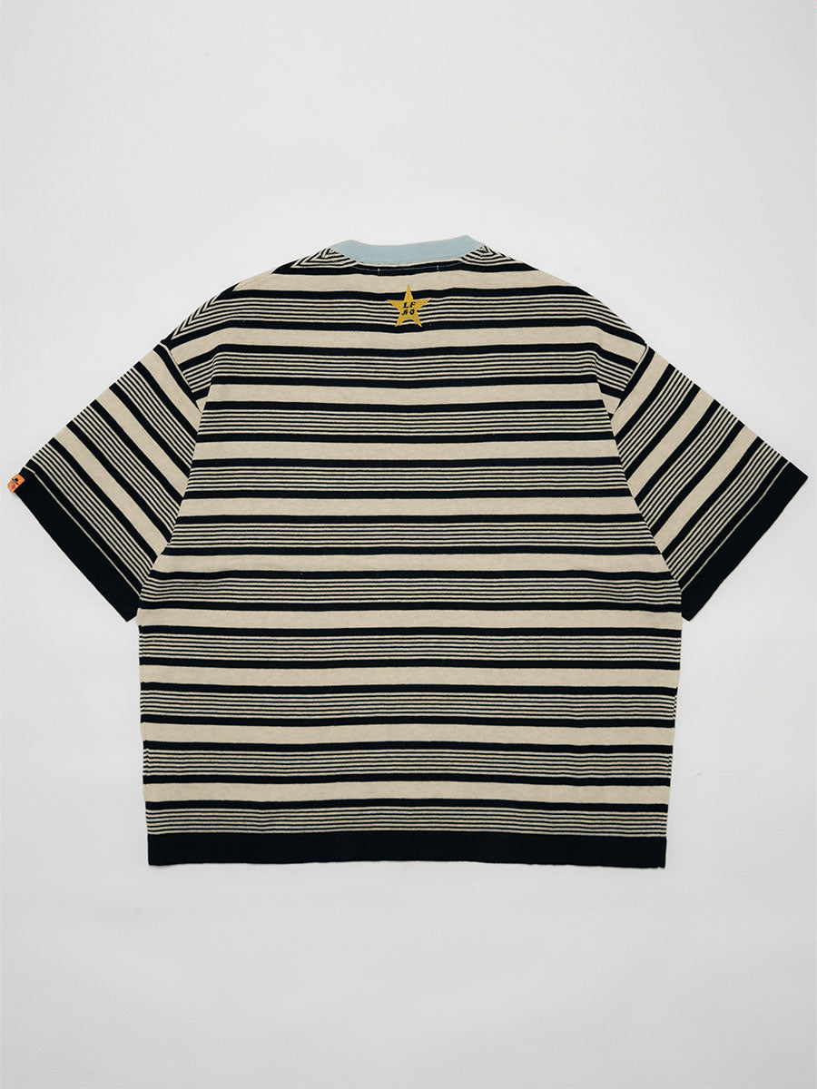 BORDER S/S TEE -BLACK-