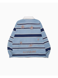 WIDE BORDER KNIT SH -LIGHT BLUE-