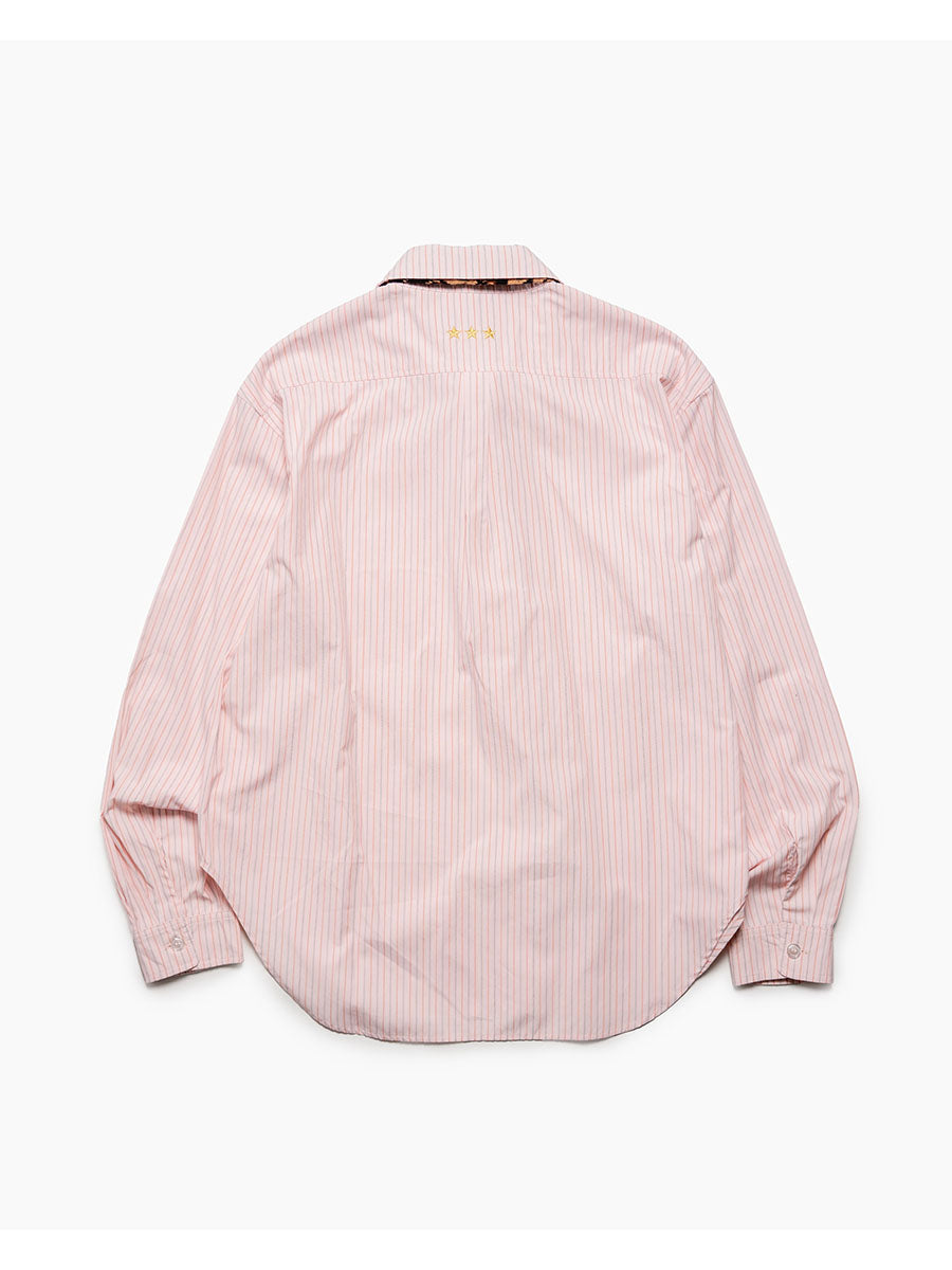 KNIT TIE LS SHIRT -STRIPE2(PINK)-