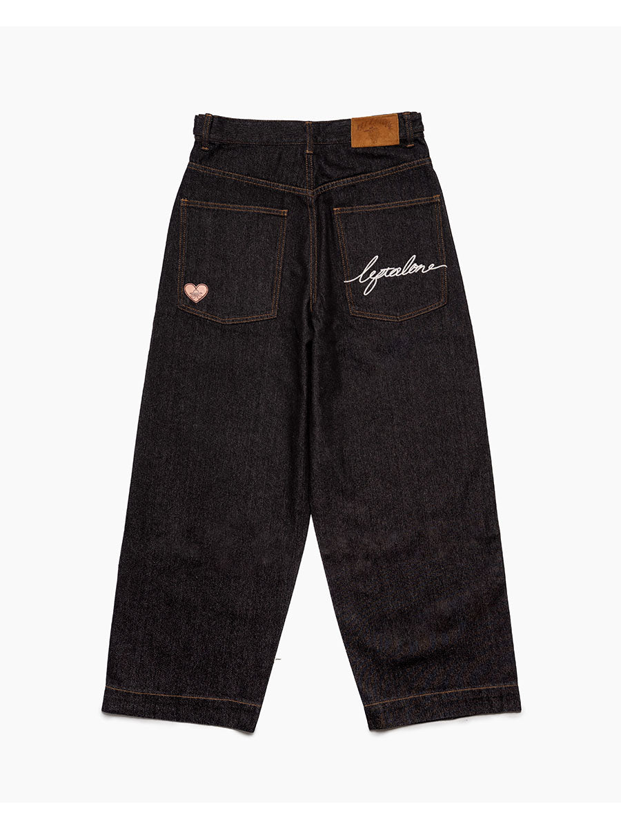 ONE WASH DENIM PANTS -BLACK-