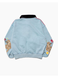 HALF ZIP SWEAT -LIGHT BLUE-