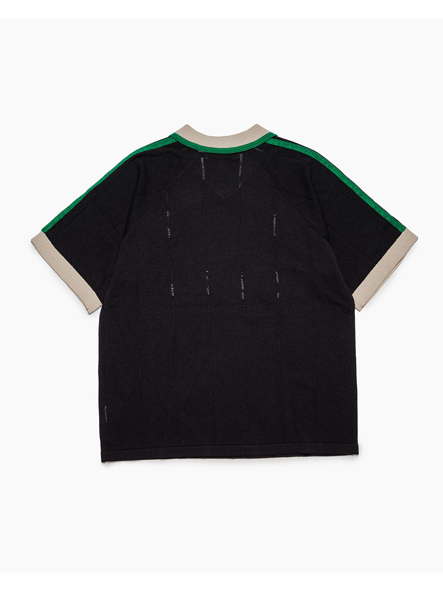 KNIT GAME SHIRT -BLACK-