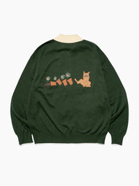 KNIT POLO -GREEN-