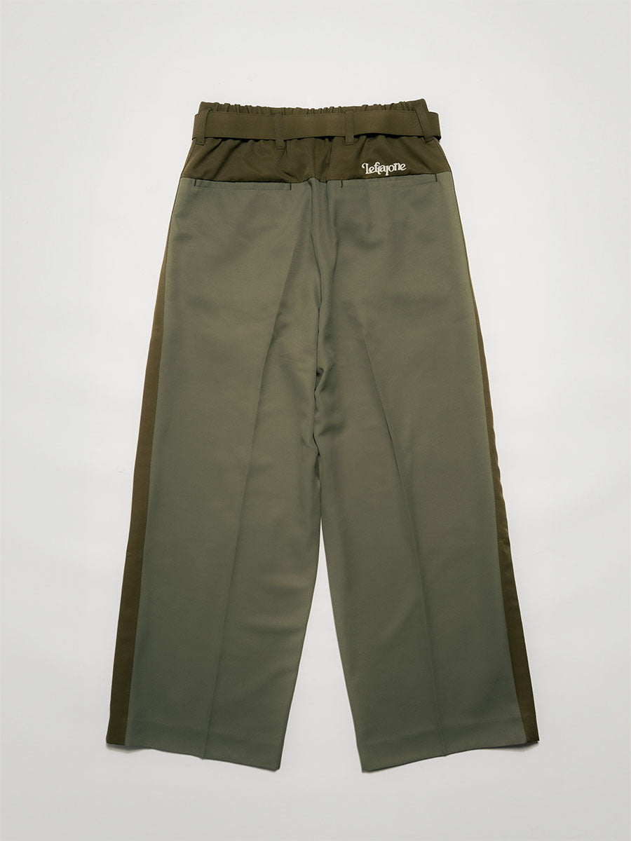 BELT TROUSERS -OLIVE-
