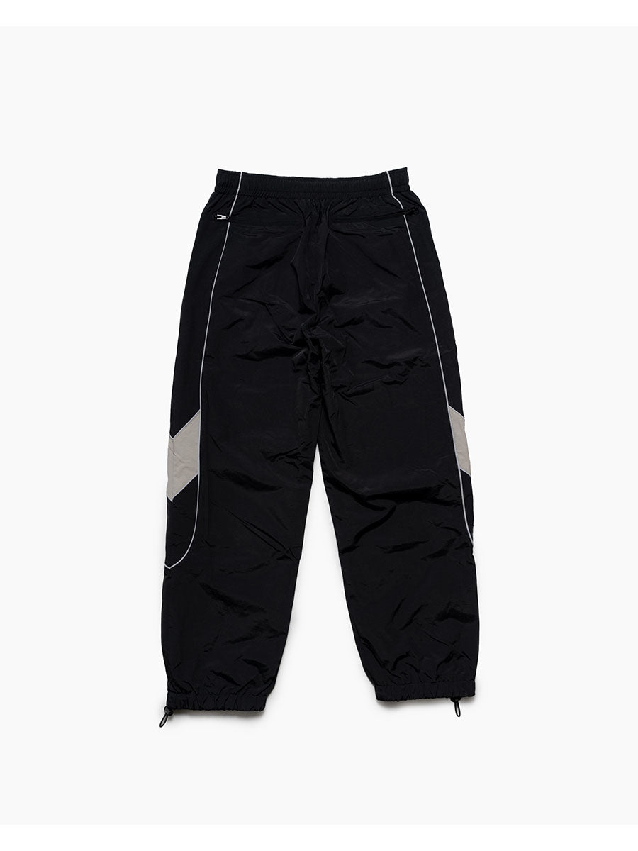 NYLON TRACK PANTS -BLACK-