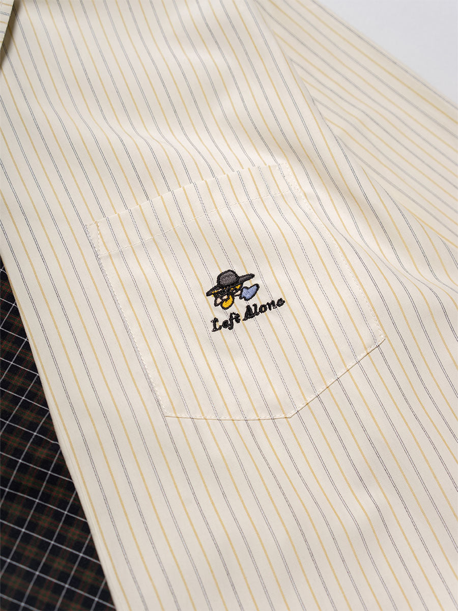 TIE L/S SHIRT -LIGHT YELLOW-