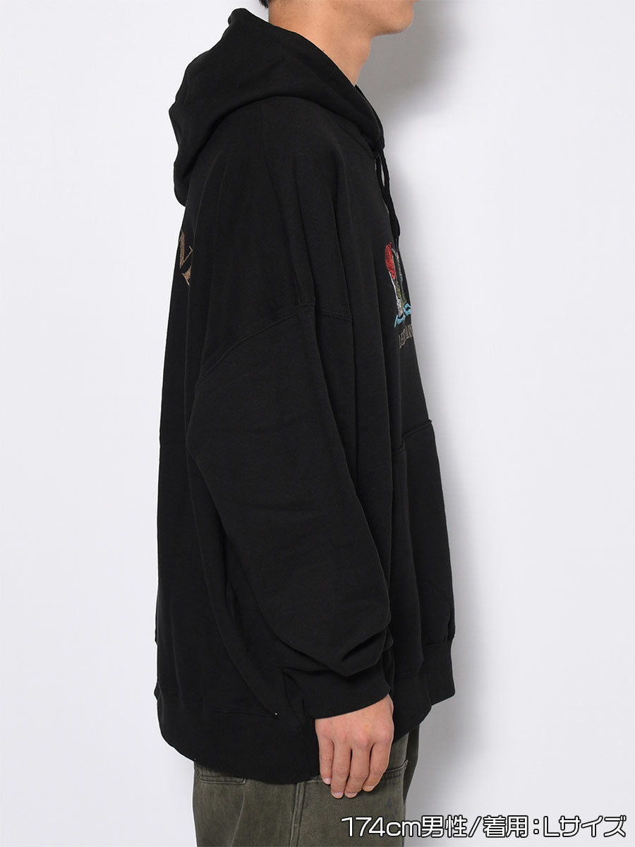 CROCODILE HOODIE -BLACK-