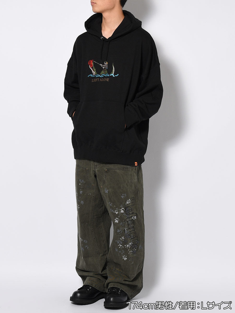 CROCODILE HOODIE -BLACK-