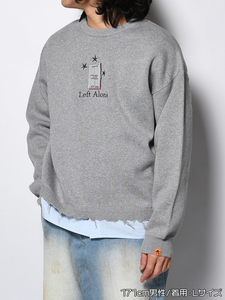 CREW KNIT -GREY-