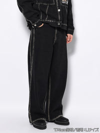 DENIM PANTS -BLACK-