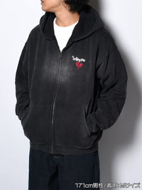 HEART ZIP PARKA -BLACK-