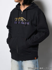LEOPARD ZIP PARKA -NAVY-