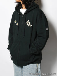FLOWER ZIP PARKA -GREEN-