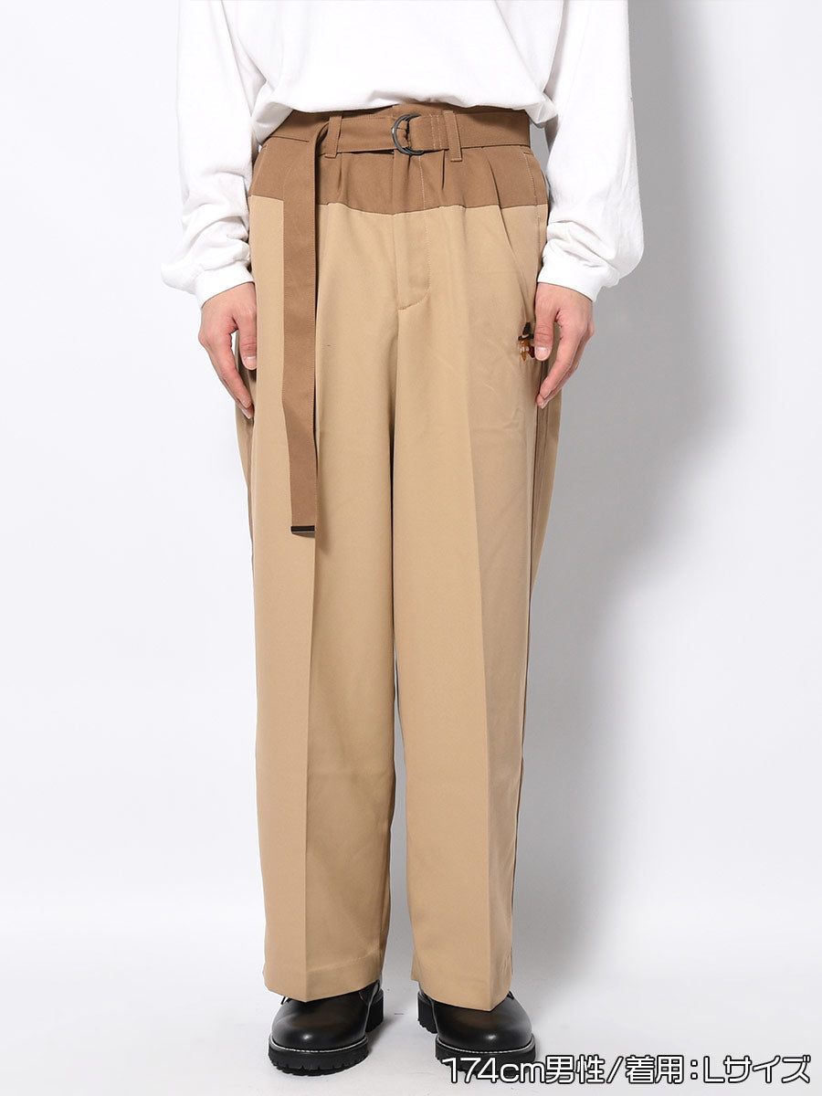 BELT TROUSERS -BEIGE-