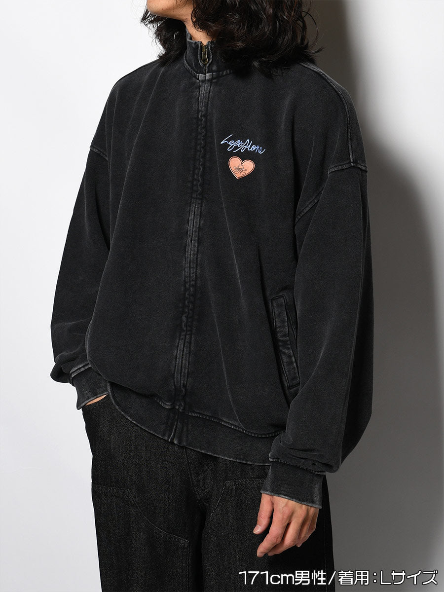STAND ZIP SWEAT -BLACK-