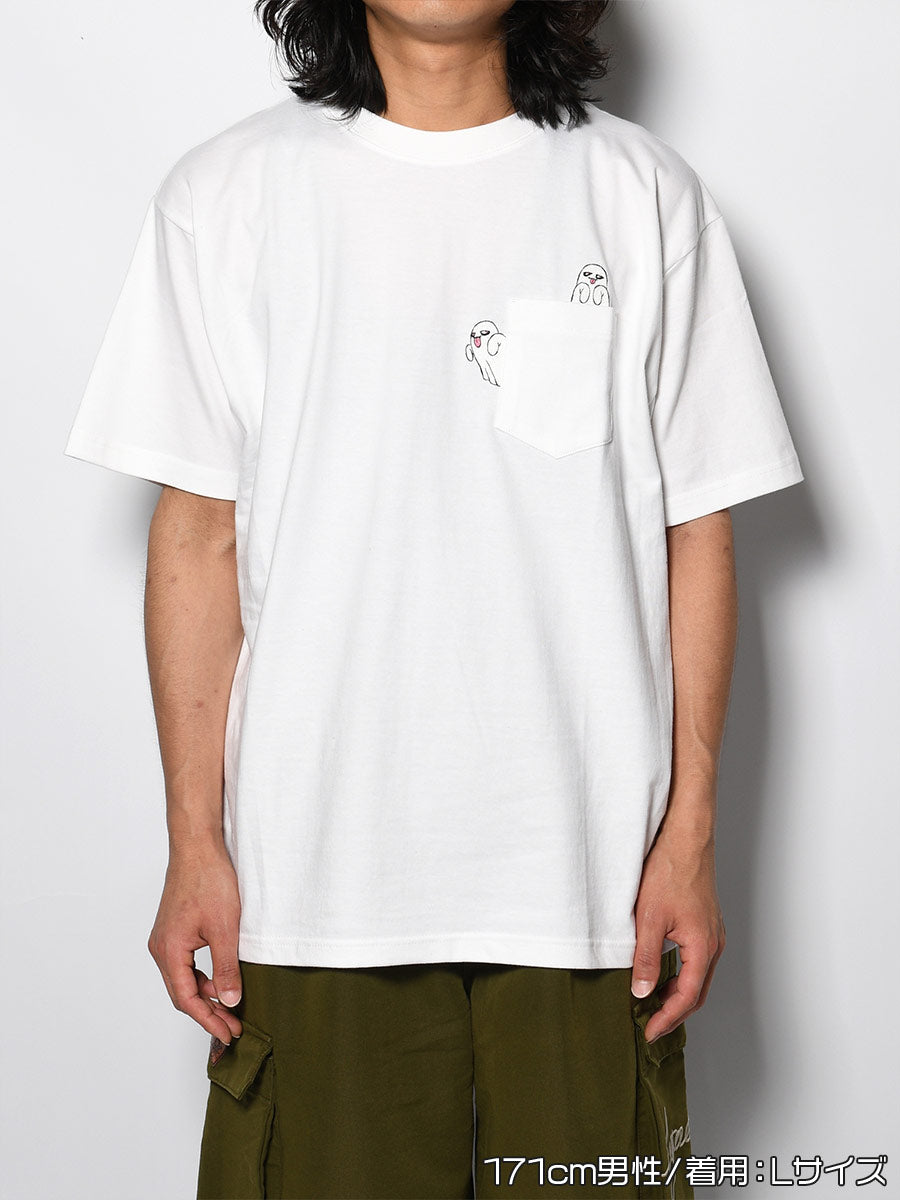 GHOST POCKET TEE -WHITE-