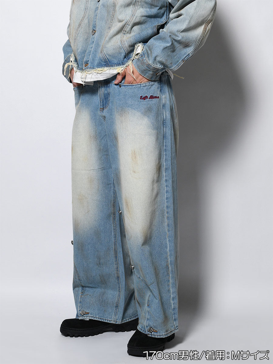 RAW WAVE DENIM PANTS -L.INDIGO-