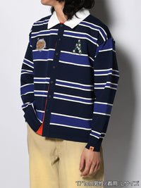 WIDE BORDER KNIT SH -NAVY-