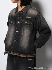 RAW WAVE DENIM JKT -BLACK-