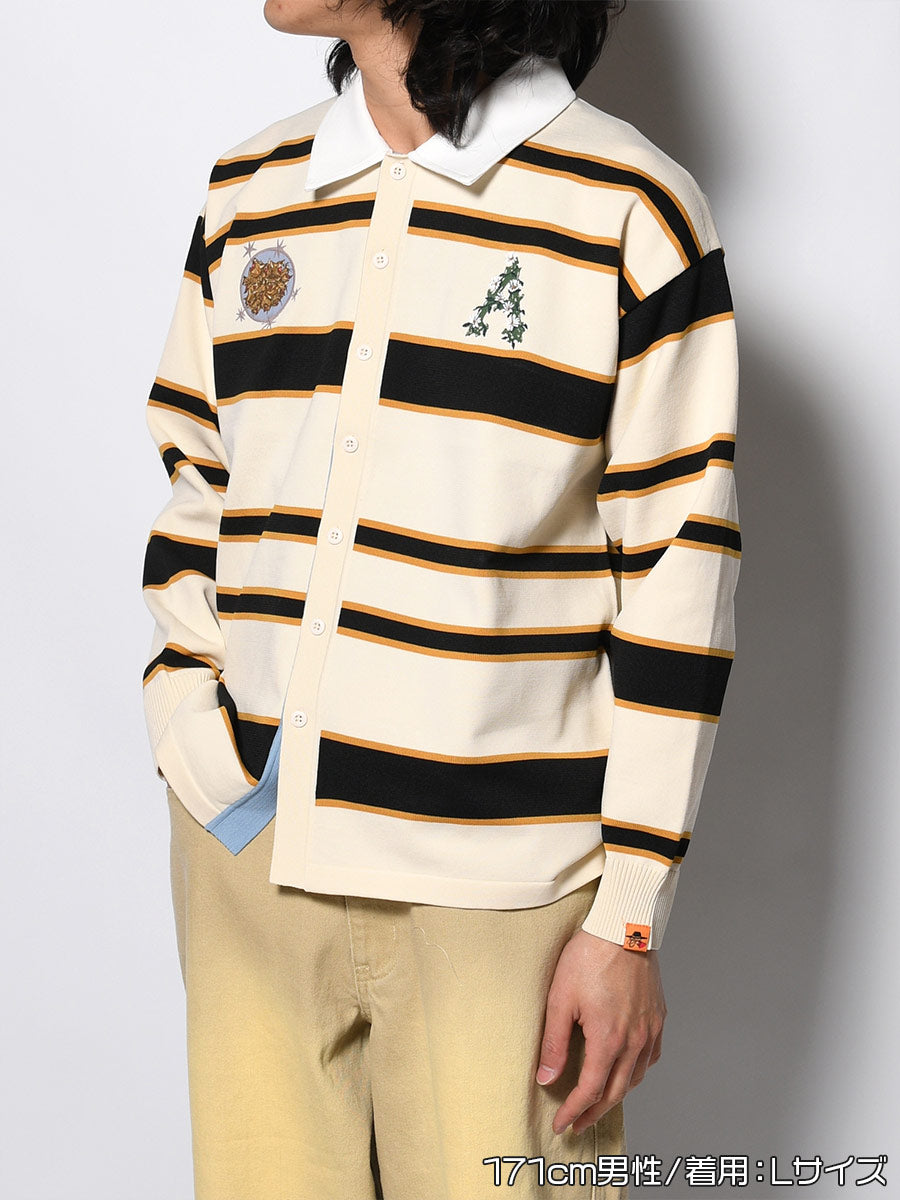 WIDE BORDER KNIT SH -IVORY-