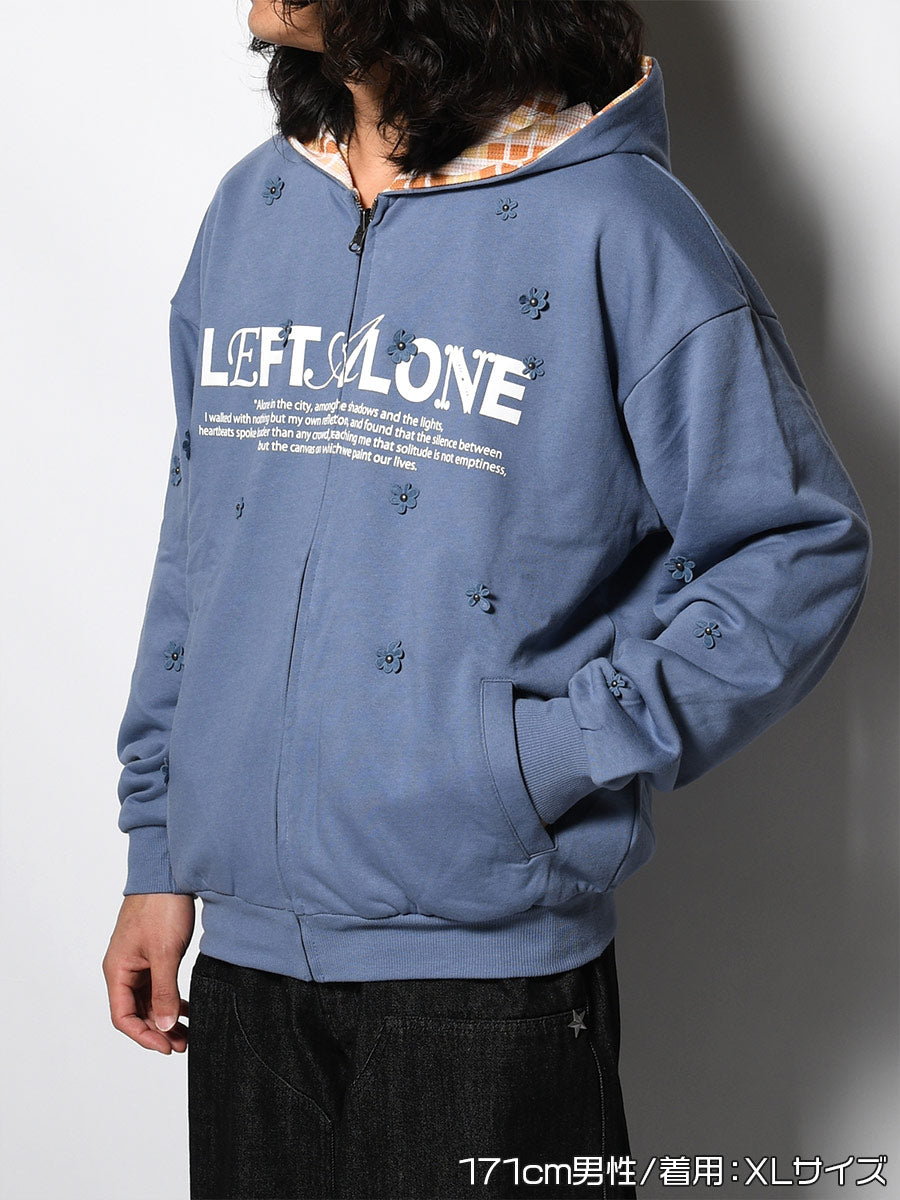 REVERSIBLE HOODIE -BLUE-