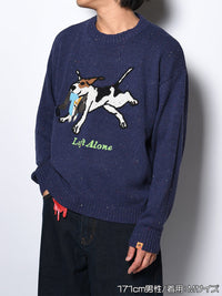 DOG KNIT -NAVY-